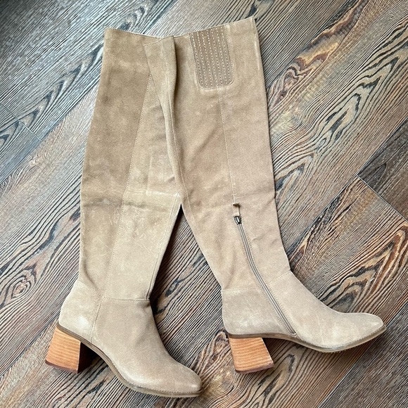 NWT Anthropologie x Kelsi Dagger Brown Over Knee Block Heel Suede Boots - Picture 5 of 14